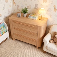 Commode en bois massif de style scandinave avec 3 tiroirs, armoire de rangement minimaliste pour chambre à coucher