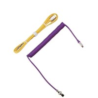 Kabel gulung Keyboard mekanis kustom kabel USB 3.1 Tipe C, kabel USB C koil 1.2m dengan konektor Aviator, oranye
