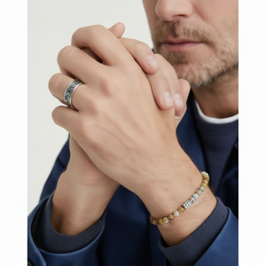 Anillo de Pareja Geométrico Chapado en Oro Colosseum con Perla de Agua de Mar y Circonita con Engaste Invisible, Joyería Certificada por IGI - Product Image 1