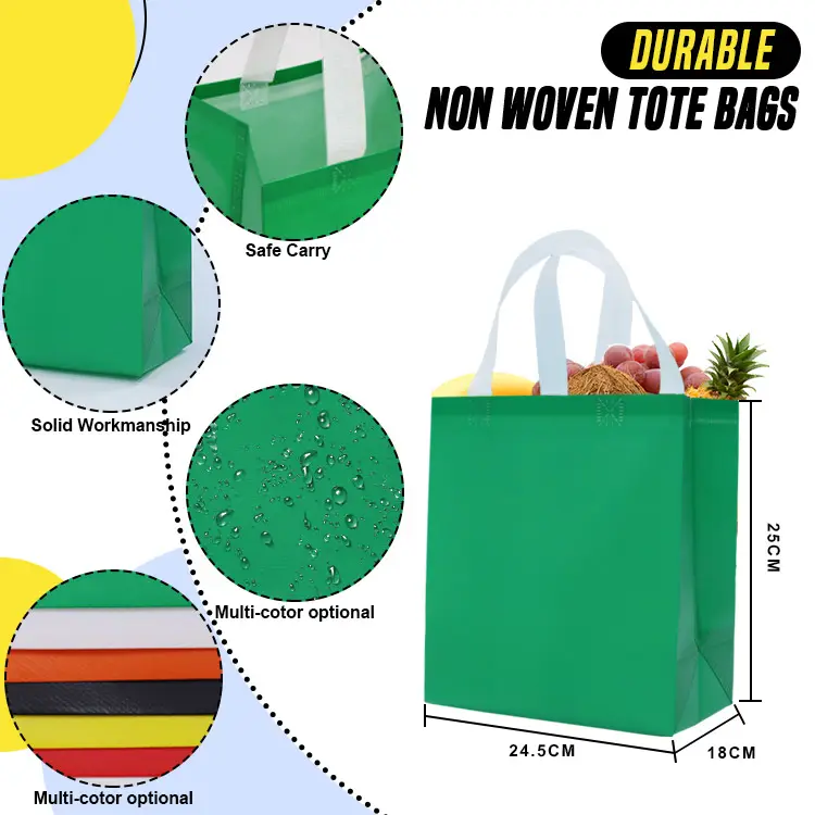 Alışveriş için kolları ile geri dönüşümlü alışveriş taşıma çantası toplu olmayan dokuma bakkal torbaları