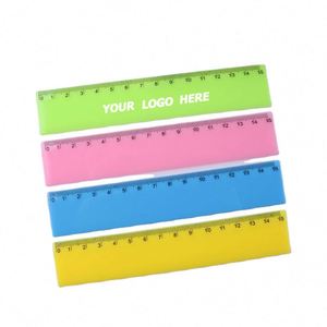 Regla de Color Caramelo Personalizada - Regla Promocional de Plástico de 6 Pulgadas con Impresión de Logotipo para Estudiantes y Eventos - Product Image 1