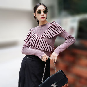 Otoño Invierno Y2K Streetwear Tops de punto Personalización LOGO Suéter de moda Cuello redondo Suéter de mujer - Product Image 3