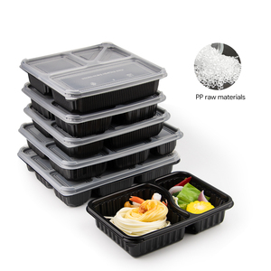 กล่องอาหารพลาสติกแบบใช้แล้วทิ้ง คุณภาพเยี่ยม ใช้กับไมโครเวฟและแช่เย็นได้ กล่องข้าวกลางวัน 2 ช่อง - Product Image 2