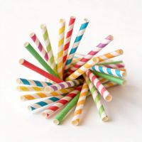 Pailles à boire biodégradables confortables en assortiment de couleurs, agitateurs en papier 100 % biodégradables pour restaurants, café, artisanat, cake pops