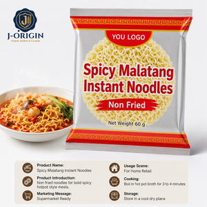 Nouilles instantanées épicées Malatang à base de farine de blé, non frites, 60g, pour Hot Pot, repas prêt à manger, en carton, approvisionnement OEM en vrac, cuisson en 4 minutes - Product Image 2