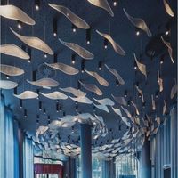 Lustre LED en verre Garantie 5 ans Température de couleur 3000K-6000K pour hall d'hôtel Salle de banquet Restaurant Décoration - Éclairage suspendu