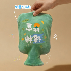 Cute Mini Transparent Hot Water Bottle Cartoon Design Portable Size For Students Winter Use - Product Image 2