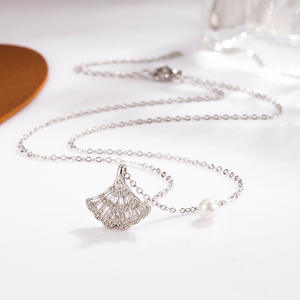 Collar de plata 925 joyasde plata 925 tendencia por mayor collar conjunto joyería plata delicada moissanite joyería fina collares - Product Image 1