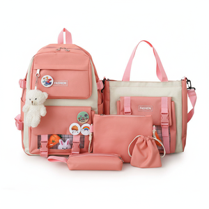 Ensemble de sac à dos scolaire unisexe 2025, sacs à déjeuner, PU, mode, imperméable, fermeture éclair, logo personnalisé, haute qualité, style preppy, étudiant universitaire - Product Image 1