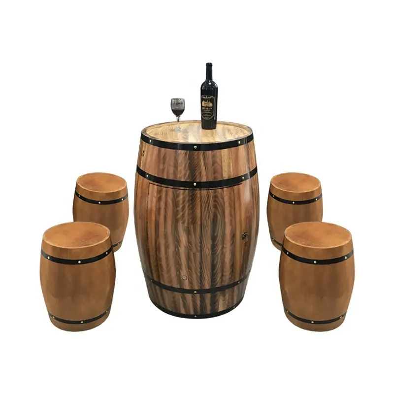 Nouveau support à vin rond en bois de chêne en forme de baril pour Bar décoration de la maison