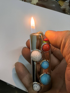 <strong>Color</strong> Rammel Flint Lighter J6 Cover <strong>Color</strong> Turquoise Diamond Movement Studded Other Lighter Case - Product Image 2