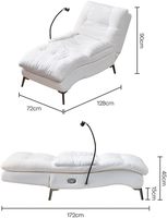Sofá Seccional Moderno Convertible de Una Plaza, Tipo Reclinable, Tapizado en Tela, Relleno de Esponja, Patas de Madera, en Forma de L, para Hogar u Oficina
