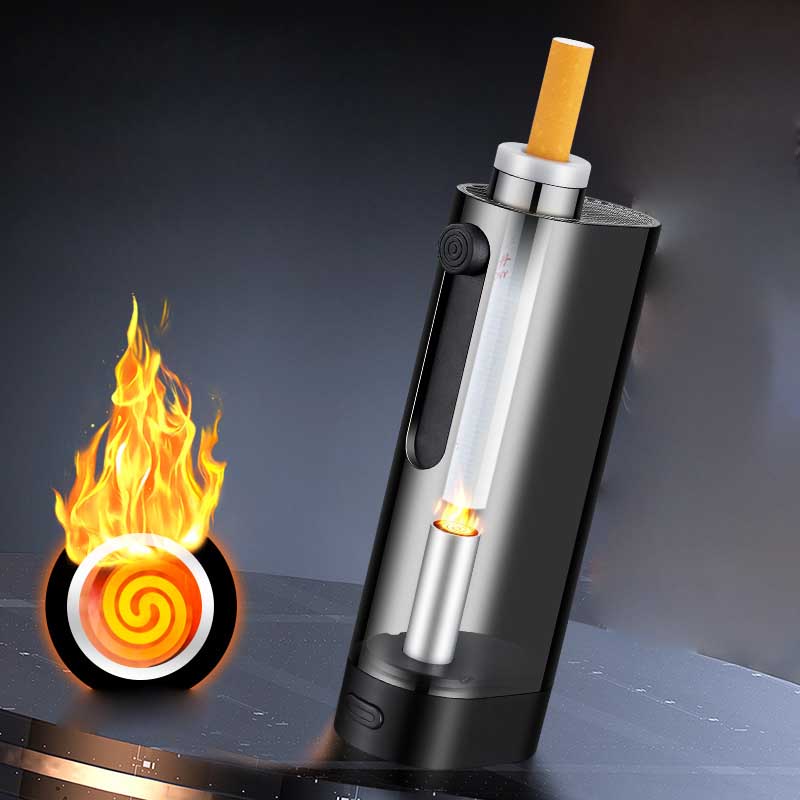Portable Ashtray with Rechargeable Tungsten Lighter for Cars