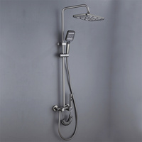 Ensemble de douche complet en céramique pour salle de bain, qualité supérieure, laiton poli, mitigeur à poignée unique, jet de pluie, chrome, pour hôtels et villas