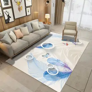 Karpet ruang tamu poliester gaya Oriental Tiongkok Harga Murah cetakan dinding ke dinding 3D karpet Area kamar mandi dapat dicuci samping tempat tidur Oem