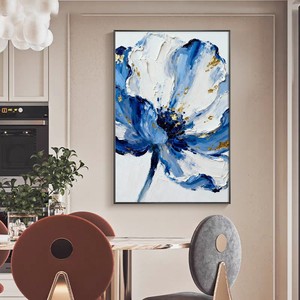 Modern Abstract Floral Oil Painting With Metal <b>Frame</b> For Living Room Sofa Background <b>Wall</b> Decor - Product Image 4