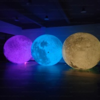 Modèle de lune gonflable géant publicitaire en PVC étanche de 3 m 4 m, grand ballon de lune gonflable avec lumière LED