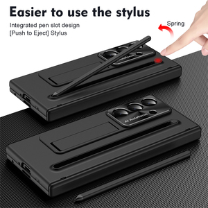 Funda rígida mate de PC con bisagra para Samsung <span class=keywords><strong>Galaxy</strong></span> Z <span class=keywords><strong>Fold</strong></span> 5 <span class=keywords><strong>4</strong></span>, soporte para <span class=keywords><strong>S</strong></span> Pen y protector de pantalla de cristal - Product Image 6