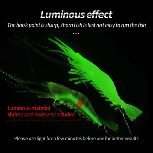 Pêche d'hiver Noctilucent Shrimp Sabiki Soft Plastic Lure with Luminous Bait Built-In Hook Carp Target River Trolling <span class=keywords><strong>Action</strong></span> - Product Image 3