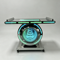 Station DJ LED Cyberpunk avec logo personnalisé, table DJ éclairée pour boîte de nuit, style technologique, cabine DJ RGB, miroir infini, bureau DJ pour bar, club
