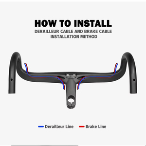 Xe đạp đường xử lý Bar với thân cây đầy đủ sợi carbon tích hợp thả tay lái 28.6mm xe đạp Carbon fibre tay lái phụ kiện - Product Image 5