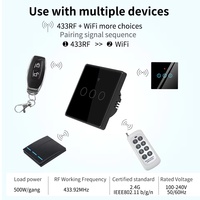 SLS WiFi Smart Switch Estándar europeo para Tuya RF433 Compatible con Alexa y Google Home 220V Cable neutro Smart Life App