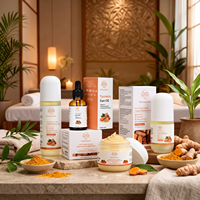 Kit de Soins Visage Éclat au Curcuma Fermenté : Nettoyant, Tonique, Sérum, Huile, Crème et Masque Purifiant Antioxydant