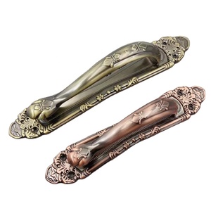 Hot ZINC Aluminum Retro External Installation Gold AC Cabinet <strong>Door</strong> Drawer Handle Room <strong>Door</strong> Hole Free Furniture Handle - Product Image 1