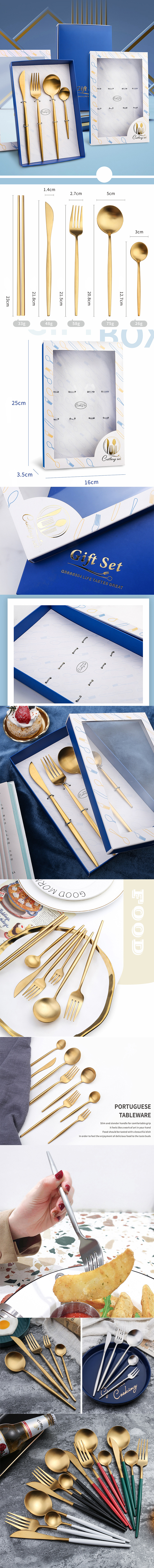 Drop shipping usa camping fashional knife spoon fork 4pcs flatware cutleries dining stainless steel