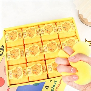 Cheese <b>Squishy</b> Vaseline Toy 7cm/2.8inches Best Seller Plasticity Slow Rebound Butter Cheese Shape Squeeze <b>Squishy</b> Toys - Product Image 2