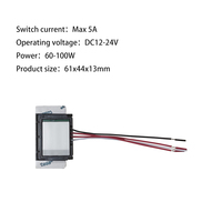 Sakelar Sentuh Monokrom Satu Tombol Peredupan Berkelanjutan Kompatibel dengan Kaca 2-5mm Sakelar Sentuh Cermin Lampu Latar LED Cincin ABS