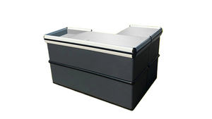 Cajero de <span class=keywords><strong>supermercado</strong></span> mostrador moderno de madera y acero - Product Image 2