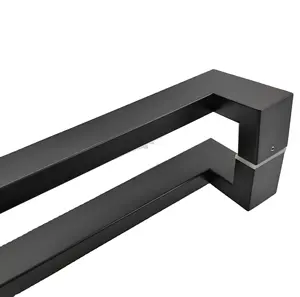 SS304 Black Color Double Sided Stainless Steel Main Door Pull Handle Back to Back Offset Door Handle