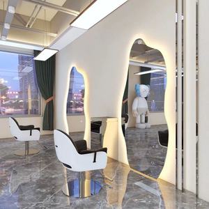 Wss Factory Price Custom Design of Modern Light Luxury Oval Square Mirror Hair <b>Salon</b> <b>Furniture</b> Set - Product Image 6