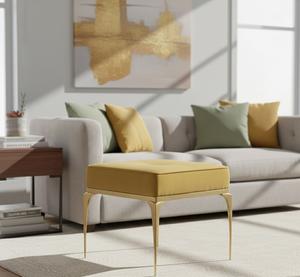 Taburetes Modernos y Duraderos con Estructura de Acero, Tapicería de Lino, Asientos Cómodos, Reposapiés para Sala de Estar, Apartamento, Escuela - Product Image 3