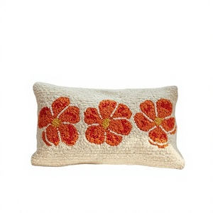 Housse de coussin en coton tufté à motif floral, décoration de salon, design personnalisé, style bohème, écologique, fabrication sur mesure, vente en gros OEM - Product Image 1