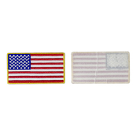Écussons brodés personnalisés du drapeau américain, badges en tissu 3D tissés à repasser, haute qualité, design cœur, accessoires du drapeau américain pour chapeaux