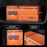 Organisateur de coffre de voiture universel, organisateur de voiture portable, organisateur d'accessoires de voiture, boîte de rangement pour voiture avec glacière en cuir pour SUV et berlines