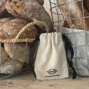 Cotton <b>Drawstring</b> Bag Minimalist Portable Storage Bag Simple <b>Drawstring</b> <b>Pouch</b> for Daily Use - Product Image 4