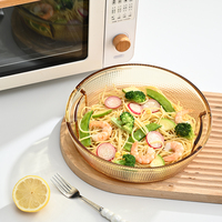 Ensemble de cuisson en verre à haute teneur en borosilicate de couleur ambre le plus vendu plateau à pizza plat de cuisson en verre