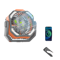 Ventilateur de camping avec batterie rechargeable 20000mAh, lanterne LED, télécommande et fonction minuterie pour voiture, camping-car et utilisation en extérieur