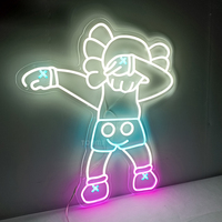 Conception Libre En Gros Personnalisé Cosmic Neon Sign Personnage De Dessin Animé Fille Home Decorate Led Anime Neon Sign