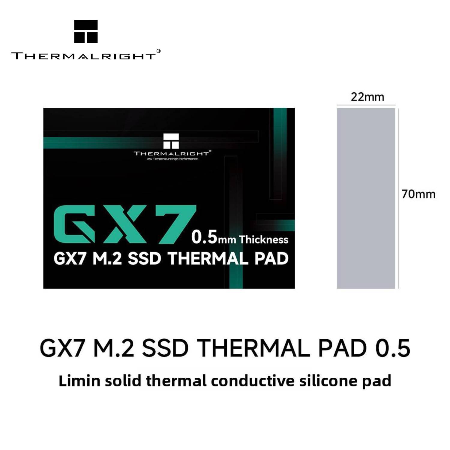 Factory Supply Thermalright GX7 M.2 Thermal Pad 12.9 W/m.K0.5mm-2.0mm Multi-Thickness Non-Conductive Silicone Cooler Pad <strong>for</strong> SSD