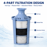 Cartouche filtrante pour pichet F005Y certifiée NSF, charbon actif écologique, réduit le plomb, les bactéries, les virus, les odeurs, 450L pour ISO 9001
