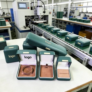 Custom <b>Boxes</b> for Jewelry Custom logo Brown Suede Jewelry Box Low MOQ Pu Leather Jewelry Box <b>Treasure</b> Theme Customized - Product Image 3