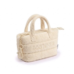 Mini Bolsa de Tela de Rizo, Color Crema, con Asas de Textura Suave, Cierre de Mosquetón, Logotipo Personalizado OEM - Product Image 2