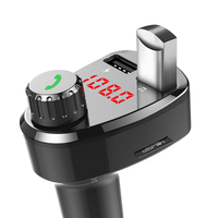 Modulador FM BT para Auto G13 con Perilla Giratoria, Puertos USB Dobles de 2.4A, Compatible con Tarjeta TF, Reproductor MP3 para Auto con Música HI-FI sin Pérdidas