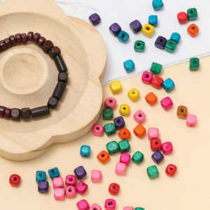 Square Wooden <b>Beads</b> Loose Solid Wood 6mm For Bracelet Making DIY Jewelry Crafting Accessories Multicolor <b>Set</b> - Product Image 3