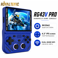 Console de jeu portable rétro WiFi6 RG43V PRO, vente en gros, écran 4,3'' 1024*768 haute résolution, double joystick, lecteur de jeux portable
