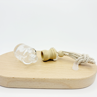 Flacon de parfum de voiture en verre transparent de luxe 8 ml, personnalisable avec logo, bouchon à vis, corde de suspension, emballage en bois, marque ZY